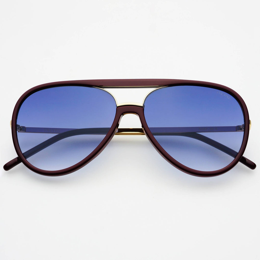 Shay (NEW) Unisex Aviator Sunglasses: Burgundy