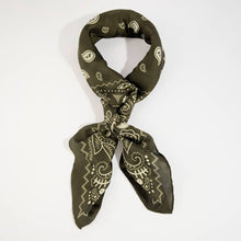 Bandana Paisley Print Satin Square Scarf: NV