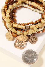 Mixed Tones Beaded Bracelet Set: ASSORTED
