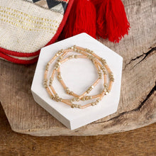 Layered Colorful and Gold Beaded Bracelets Sets: Red