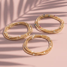 Beaded Stretch Bracelet Set With Crystal Accents: XLMUL