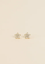 Pave Stud - Flower - Gold Earrings