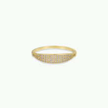Gold Rings - Tapered Pave - Champagne CZ: 7