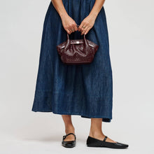 Selena - Embossed Woven Crossbody: Burgundy