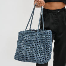 Reflection - Hand Woven Knot Tote: Denim