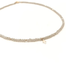 Little Luxe Cross Necklace Gold Filled Crystal Beads: Champagne