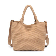 Sky's The Limit Medium Woven Neoprene Tote: Navy Nude