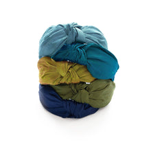 *Dupioni Silk - Cool Palette - Top Knot Headband: Antique blue