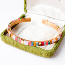 Colorful Tila Bead Cuff Gold Plated Adjustable Bracelet: Tulum