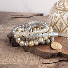 Beaded bracelets set in Gray with a coin charm