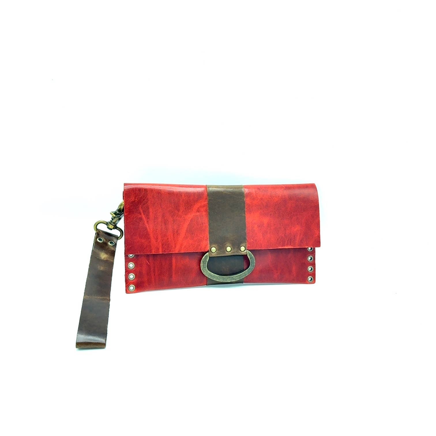 D-Ring Wristlet Clutch: Camel