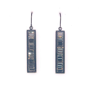 Rectangular Baguette Crystal Earrings