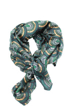 Vegas Geometric Print with Metallic Detailing Scarf Wrap: Brown Squares