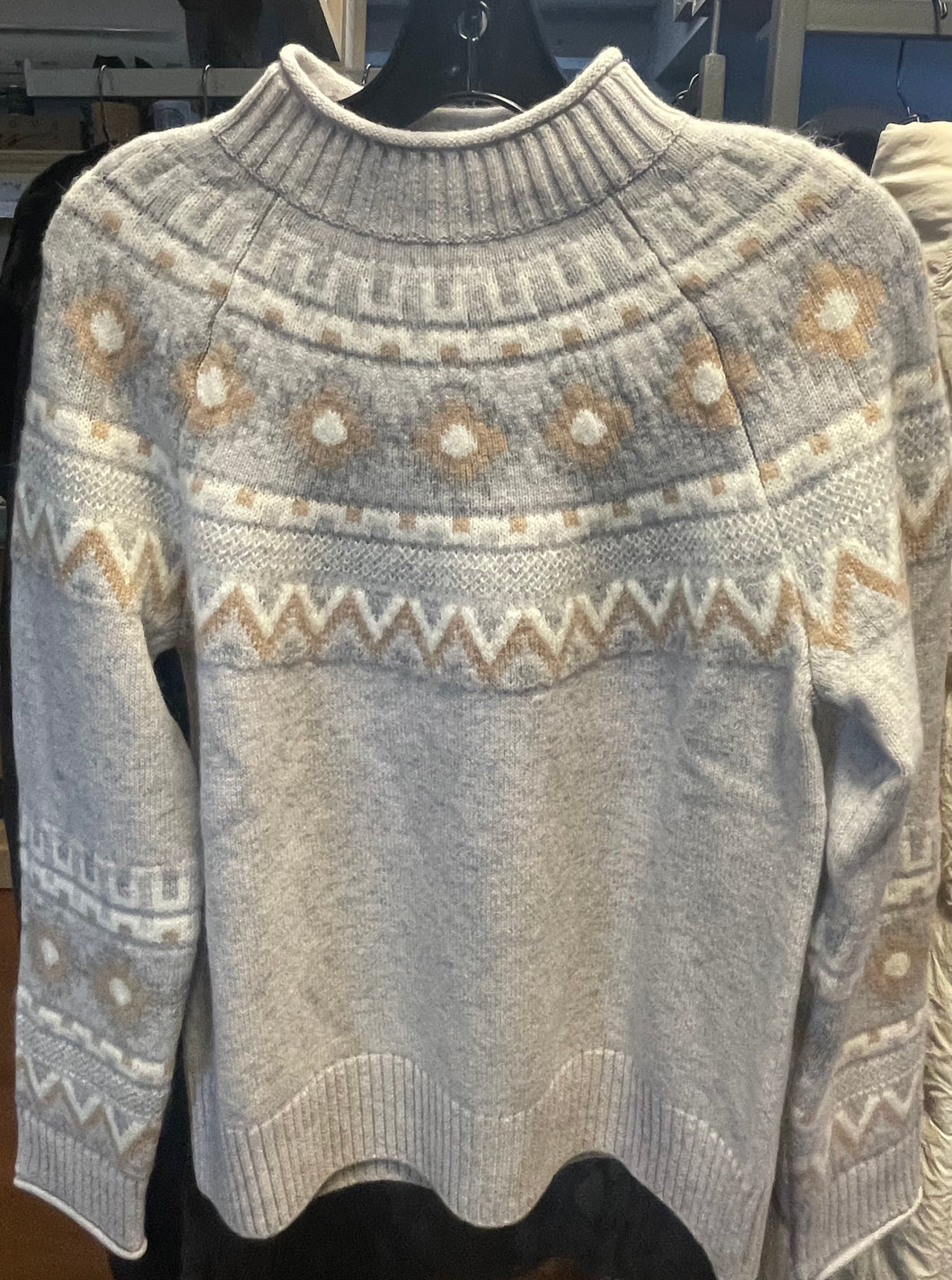 Merino Fair Isle Mock Neck