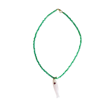 The Cooper Fish Necklace: Blue Apatite with a Malachite Fish