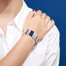 Kenzie Woven Stripes Beaded Stretch Bracelet