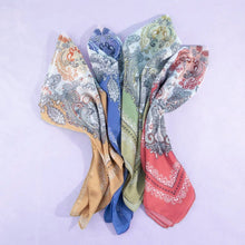 Ornate Paisley Medallion Print Satin Square Scarf: RD