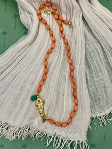 Coral Necklace: 16"