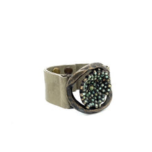 Flower Insert Beaded Leather Bracelet: Camel w cafe