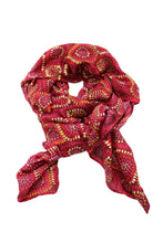 Vegas Geometric Print with Metallic Detailing Scarf Wrap: Brown Squares