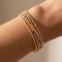 Beaded Stretch Bracelet Set With Crystal Accents: XLMUL