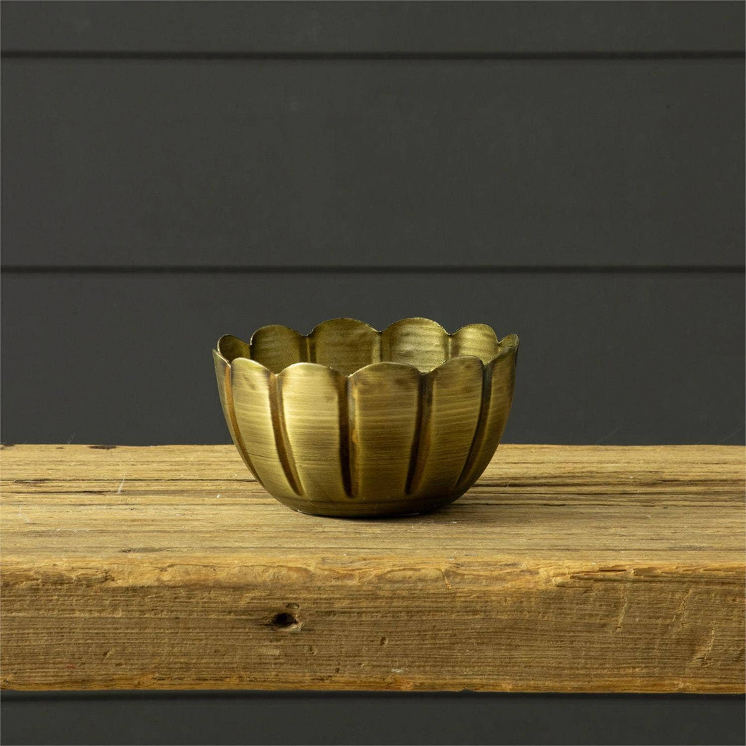 Scalloped Brass Mini Bowl (Pk/04)