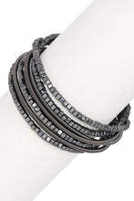 Scarlett Metallic Beaded Bracelet: Silver