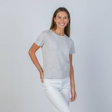 Celia Perfect Length Tee in Light Gray - Short Sleeve