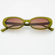 Mimi Acetate Oval Sunglasses : Olive