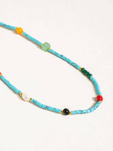 Calise Boho Handmade Blue Turquoise Stone Beaded Necklace: Turquoise