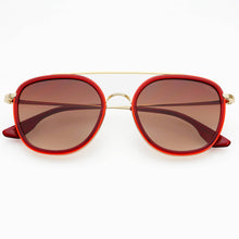 Weston Acetate Round Unisex Sunglasses  : Red