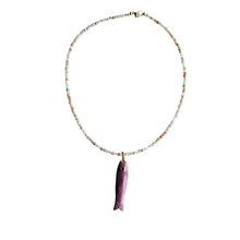 The Cooper Fish Necklace: Flourite with an Amethyst Fish