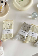 Polka Dot Designer Socks: KHAKI / One Size