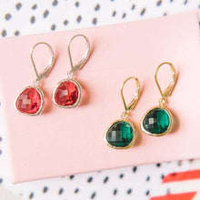 Leverback Gemstone Dangle 80 Color Choices Gold Silver: White Snow / Silver