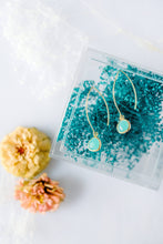 Gemstone Dangle Thread Through Earring 80 Colors Gold Silver: Citrine / Silver