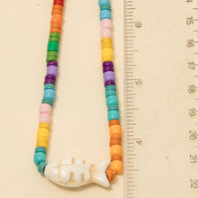 Fish Pendant Vibrant Mixed Beaded Necklace: MU