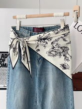 Flower Patterned Triangle Lightweight Scarf: 01 Cream