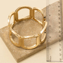 Solid Oval Chain Hinge Bangle Bracelet: SV