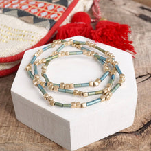 Layered Colorful and Gold Beaded Bracelets Sets: Red