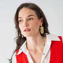 Harlee Leaf Drop Earrings Brass