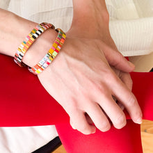 Colorful Tila Bead Cuff Gold Plated Adjustable Bracelet: Amalfi