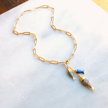 Lucky Catch Fish Pendant Necklace: Red
