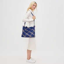 Sky's The Limit Medium Woven Neoprene Tote: Navy Nude