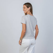 Celia Perfect Length Tee in Light Gray - Short Sleeve