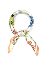 Multi Flower Pattern Square Bandana Scarf: CO