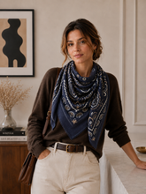 K21 Large Woolen Square Bandana: Cafe