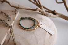 Gemstone Wrap Bracelet with Faceted Gold Beads : Amazonite