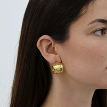 Parchment Texture Hoops - 24K Gold Plated