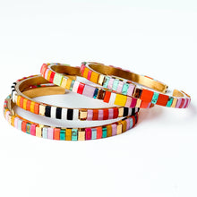 Colorful Tila Bead Cuff Gold Plated Adjustable Bracelet: Amalfi
