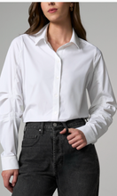 Pleated Sleeve Button Front
